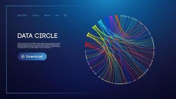 Data circle line flow and future technology. Data stream cloud network. vector