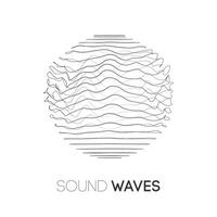 Sound wave music background. Audio waves abstract pulse background. vector