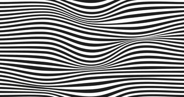 Op art wave seamless pattern. Stripe lines monochrome waves optical illusion distorted pattern. vector