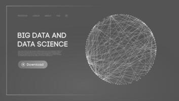 grande datos y datos ciencia. futurista tecnología datos visualización. vector