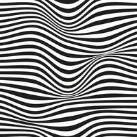 Op art wave seamless pattern. Stripe lines monochrome waves optical illusion distorted pattern. vector