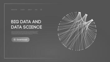 grande datos y datos ciencia. futurista tecnología datos visualización. vector