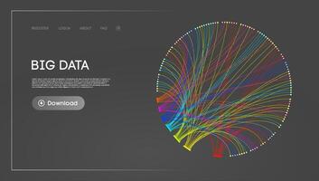 Big Data Circle blockchain technology background. Neural network digital background vector