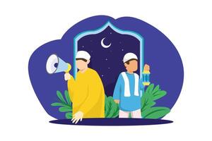 Ramadan Kareem Flat Design Illustration vector