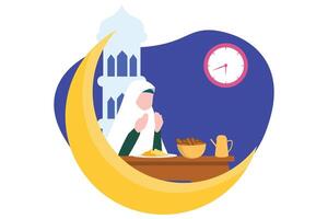 Ramadan Kareem Flat Design Illustration vector