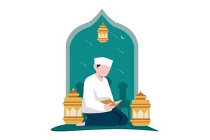 Ramadan Kareem Flat Design Illustration vector