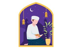 Ramadán kareem plano diseño ilustración vector