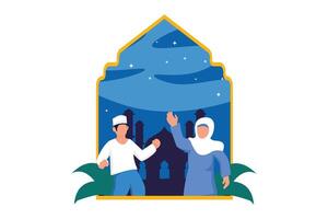 Ramadan Kareem Flat Design Illustration vector