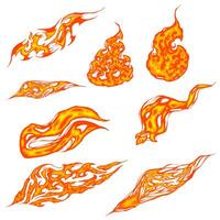 Fire Element Set. Flames Element Vector