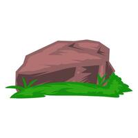 stone Grass Illustration Vector. Element Rock Grass vector