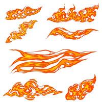 Fire Element Set. Flames Element Vector