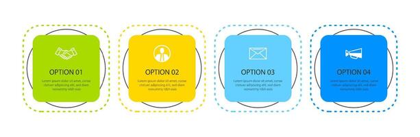 4 4 datos infografia cuadrado índice modelo. ilustración resumen antecedentes. vector