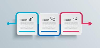 3 data infographics tab paper index template. Illustration abstract background. vector