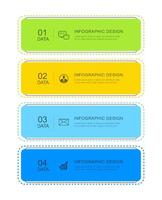 4 modern data infographics tab index template. Illustration abstract background. vector