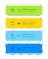 4 modern data infographics tab index template. Illustration abstract background. vector