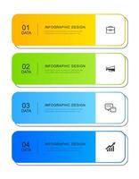 4 modern data infographics tab index template. Illustration abstract background. vector