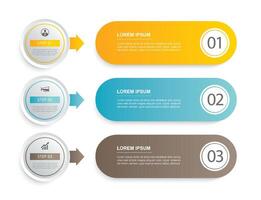 3 data infographics tab paper index template. Illustration business abstract background. vector