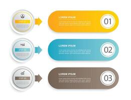 3 data infographics tab paper index template. Illustration business abstract background. vector