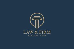 Law Legal Firm Consulting Lawyer Attorney Pillar Justice Logo Business vector