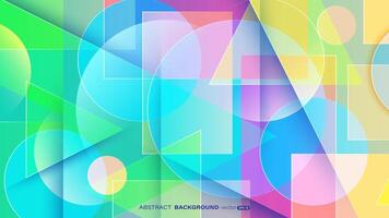 Abstract background decoration with colorful geometric shapes and lines overlapping. Modern vector template design