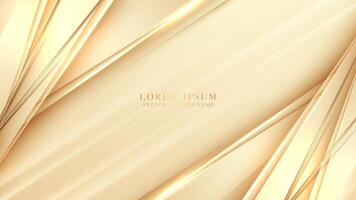 Luxury abstract gold background with diagonal golden line and glowing effect element. Elegant style vector design