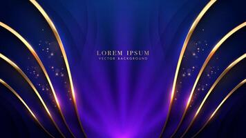 Luxury background with golden lines, dot shiny, blue rays sparkle glowing effect and bokeh decoration. Elegant style vector design