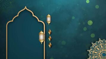 ramadan animation with mandala and lantern. islamic blank space background video