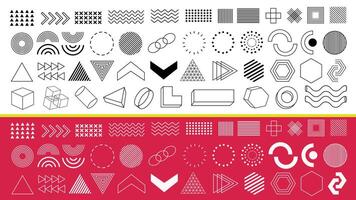 Set of geometric shapes for element design vector