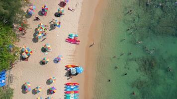 turista spiaggia su Phuket isola nel Tailandia. video