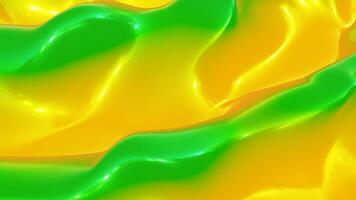 a green and yellow liquid flowing over a surface loop animation video