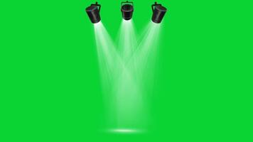 Stage lights, Stock Overlay 4k Video, of the elements with the alpha channel, 3D abstract light motion loop animation, Chroma key, celebration concept, light effect, 4K green screen background video