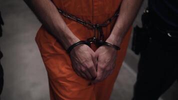 Prison Guards Lead Handcuffed Arrested Prisoner To Cell video