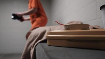 Christian Prisoner Inmate In Prison Cell Reading Bible video