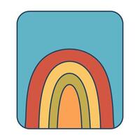 Retro groovy poster. Colorful rainbow in 60s, 70s style. Minimalistic old-fashioned art design. vector