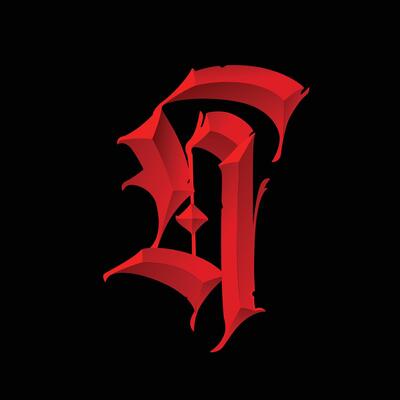 Letter in the Gothic style. Vector. Alphabet. Calligraphy and lettering. Medieval Latin letter. Logo for the company. Monogram. Elegant font for tattoo.