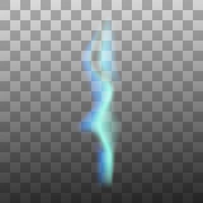 blue luminous Fog, trickle of smoke, streams of smoke isolated. Cigarette and hot.