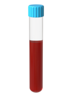 3D Realistic Medical Test blood sample tube rendering, png