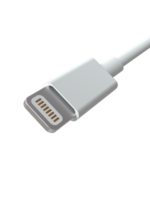 high quality 3D USB- lightning Type charger Cable Rendering for Mobile phone and electronic device png