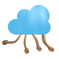 3d Wolke Computing Symbol Rendern - - Überbrückung das Digital Himmel png