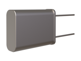 3D Realistic crystal oscillator or electronic oscillator circuit. Electronic component. png