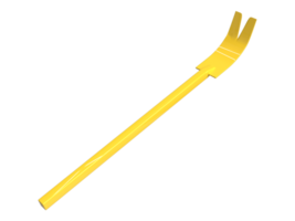 3D Masonry pry bar for construction works, yellow color iron bar png