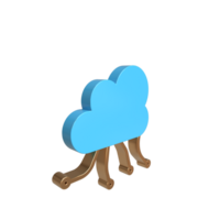 3D Cloud Computing Icon Rendering - Bridging the Digital Sky png