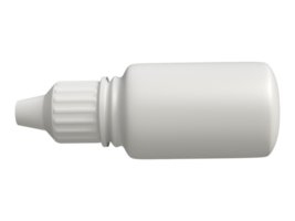 3D blank white dropper bottle or container for medicine mockup, png