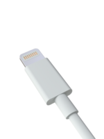 high quality 3D USB- lightning Type charger Cable Rendering for Mobile phone and electronic device png