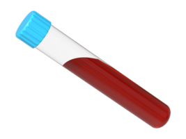 3d realistico medico test sangue campione tubo rendering, png