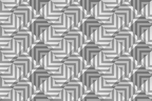 Monochrome geometric seamless pattern with gray strips. Template for wallpapers, textile, fabric, wrapping paper, backgrounds. Vector texture with an optical effect. Vector illustration with 3d cubes.
