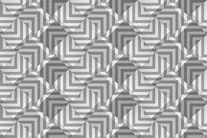 Monochrome geometric seamless pattern with gray strips. Template for wallpapers, textile, fabric, wrapping paper, backgrounds. Vector texture with an optical effect. Vector illustration with 3d cubes.