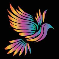 colour , colourfull bird wings , gradient vector