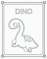 Drawing vector coloring book illustration dino