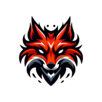 AI generated head of red fox. head wolf png